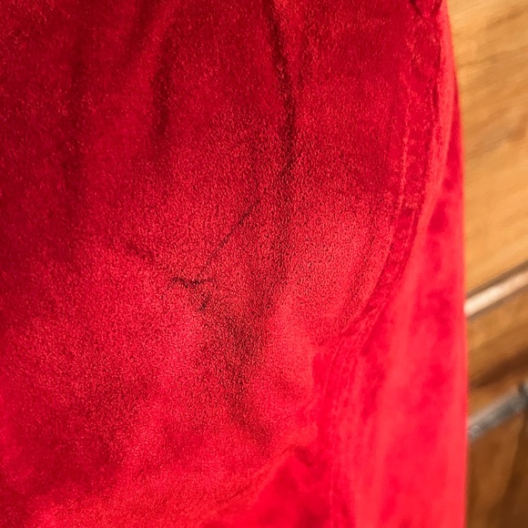 Vintage Dana Brooke Red Suede Leather Jacket - Picture 8 of 9